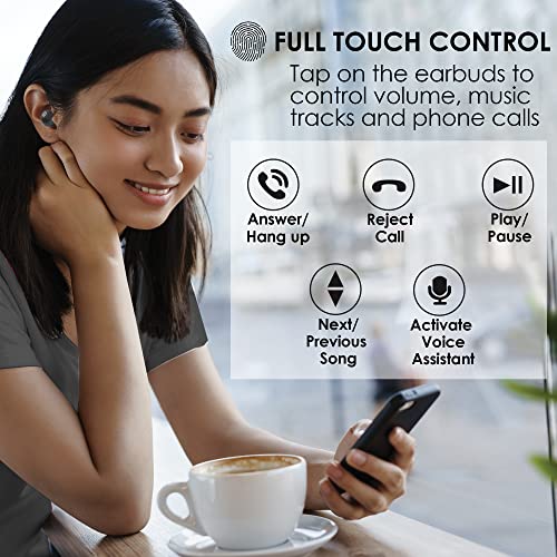 Image of Probus Audio T20 Tws True Wireless In Ear Earbuds Environment Noise Cancellation With Mic|Upto 20 Hours Playtime Smart Touch|Lightweight|Sweatproof-Black