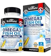 Triple Strength Omega 3 Fish Oil Supplement - 2250mg EPA DHA Omega 3 Fatty Acids from Fresh Wild ...