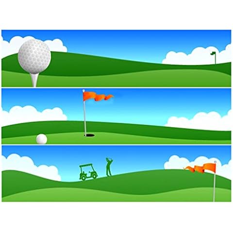 Edible GOLF Icing Cake Ribbon 3x Strips 2.5''x10'' (6.3cmx25.4cm) per sheet Cover