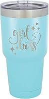 Vista 15 de GIRL BOSS - Vaso grabado con láser de acero con recubrimiento de polvo para viaje, sin BPA, para mantener tu bebida fría o caliente, idea de regalo
