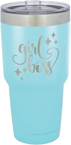 Miniatura 15 de GIRL BOSS - Vaso grabado con láser de acero con recubrimiento de polvo para viaje, sin BPA, para mantener tu bebida fría o caliente, idea de regalo