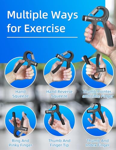 Fortalecedor de mão com resistência ajustável de 5 a 60 kg, fortalecedor de pulso, aperto de antebra