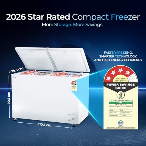 Image of Haier HFC-320DPW4, Double Door Convertible Deep Freezer, 5 Side Freezing, Dual Condenser, Inside Metal Liner with 70mm Puff Thickness (White 310L)