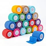 Carehabi 18 Rollen Selbstklebender Verband, 5cm x 4.5m Haustier Bandages, Selbsthaftende Elastische Haftbandage für Handgelenk, Knöchel, Finger, Knie