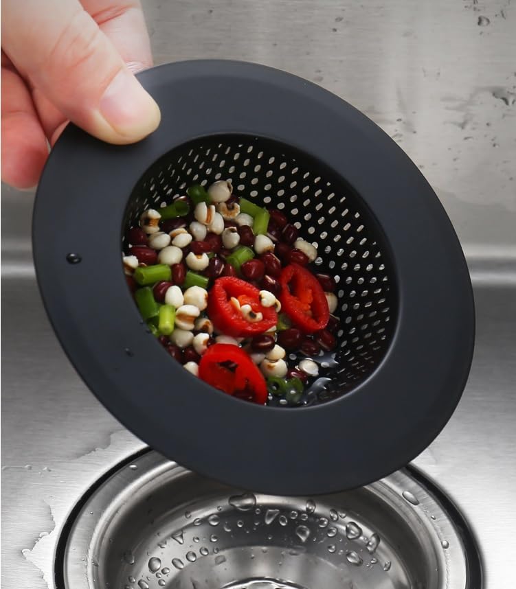 Colador para fregadero de cocina 4 piezas negro miniatura 5