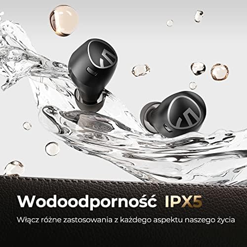 Słuchawki Douszne Bluetooth 5.1 z 30 Godzinami Pracy,SoundPEATS Free2 classic Bezprzewodowe Słuchawki Dokanałowe, IPX5 i redukcja szumów, Wbudowany mikrofon,Szybkie ładowanie,mini lekkie