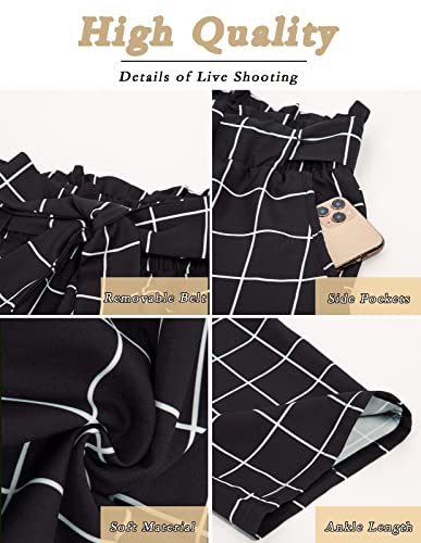 Hanna Nikole Women's Plus Size Elastic Waist Self-Tie Belted Pencil Pants Ankle Length Casual Pants with Pockets4