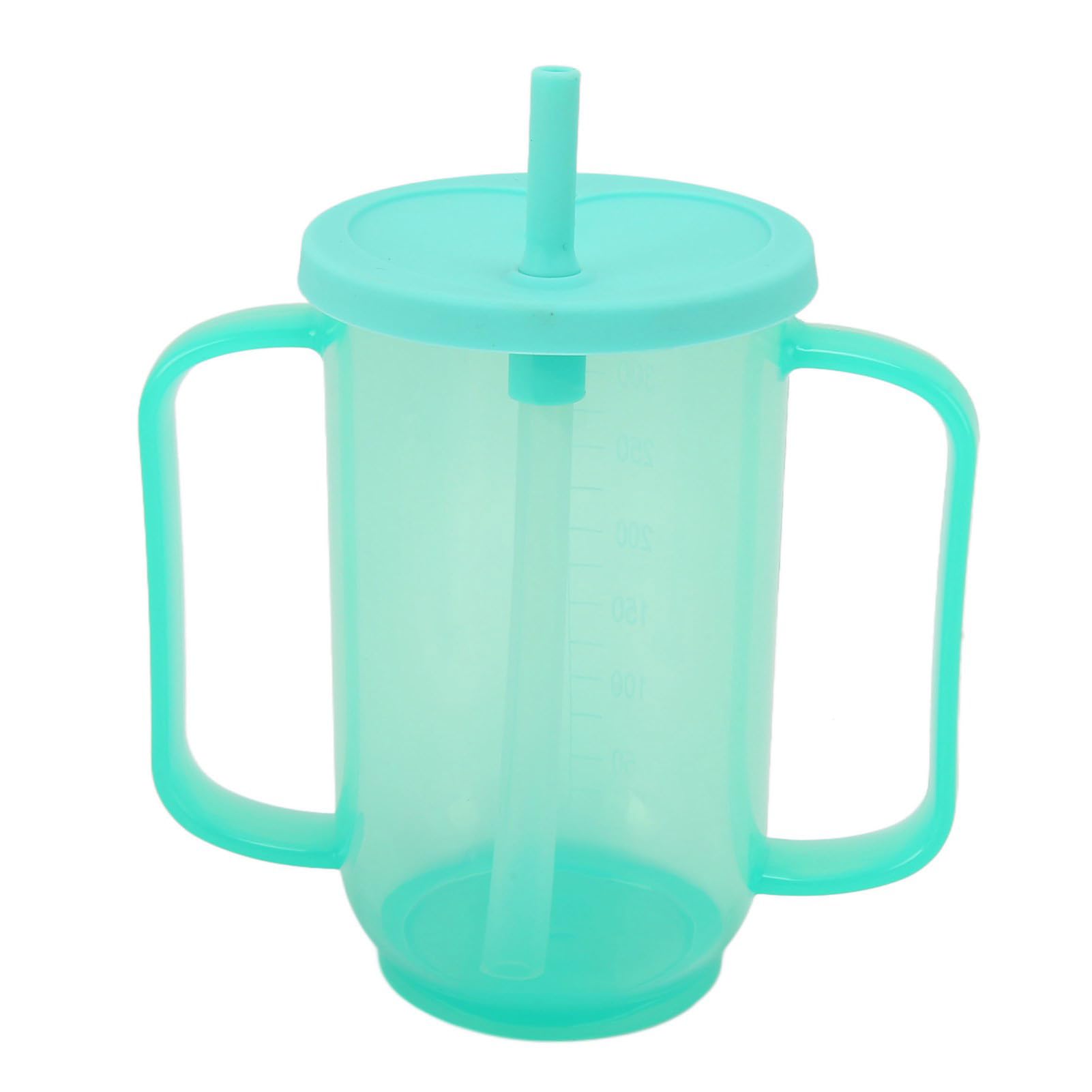 Fockety Adult Sippy Cup, 2 poignées avec paille Tasses en plastique anti-déversement, tasses avec couvercle et paille anti-déversement pour les personnes âgées souffrant de dysphagie