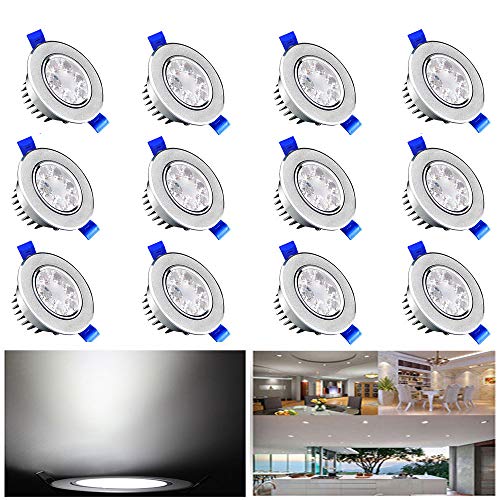 Preisvergleich Produktbild HENGMEI 12X3W Spot Einbauleuchte LED Strahler Deckenstrahler Einbauspot Einbaustrahler Deckeneinbauleuchte Deckenspot (12X3W, Kaltweiß)