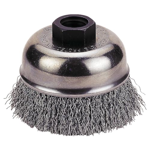 Image of Firepower 1423-2109 Cup Type Crimped Carbon Steel Wire Brush with 3-Inch Diameter and 5 /8-Inch Threaded Arbor