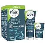 VEET FOR MEN - Lot de 2 Kits épilation Zones Intimes - 2 Crèmes Dépilatoire 100ml et 2 Baumes de Soin 50ml - Peaux Sensibles