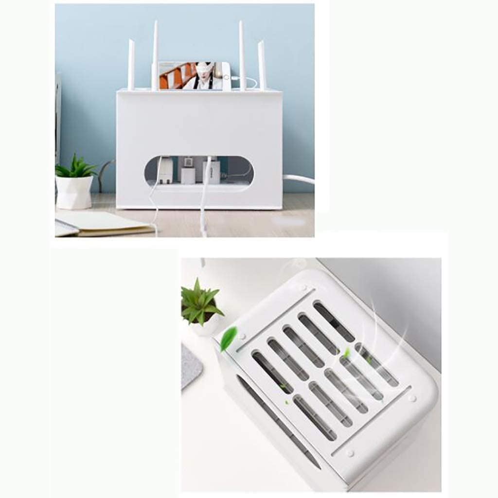 ❀❀❀Wifi-Router-Regal,Desktop-Deko-Box, Aufbewahrungsbox for kabellose Router – Router-Aufbewahrungsbox, WLAN-Router-Rack, 2-lagige Schublade, ABS-Netzkabel, Stecker, Computerkabel, USB-Hub, Heimbüro,