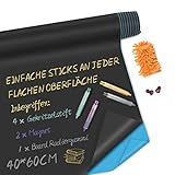 Bestdon Tafelfolie Magnetische Selbstklebend 40cm x 60cm inklusive 4 Gekritzelstift, 2 Magnet mit 1 Board Radiergummi für Zuhause und im Büro zum Schreiben, Zeichnen, Shop-Anzeige
