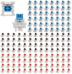 150PCS Interrupteurs de claviers mécaniques, 3 Épingle 50gf Interrupteurs marron rouge bleu, Interrupteur à pression étanche, LED Remplacement des clés de clic clavier compatibles pour les claviers de jeu et dactylographie