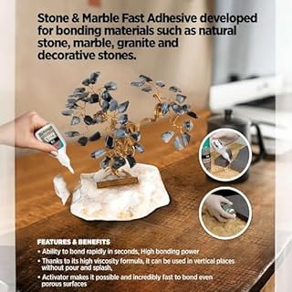 Akfix 710 Stone and Marble Fast Adhesive (1.76 oz.) with Activator (6.70 fl. oz.) [Clear Super Glue Adhesive and Accelerator Spray] | 2 Pack
