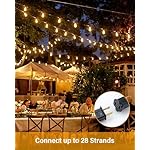 Outdoor String Lights Waterproof, 50FT Patio Lights with 26 ST38 Edison Bulbs (1 Sqare), Outside Hanging Decorative Lights for Porch, Blacony, Blackyard, Bistro, Garden, 2700K - Image 4
