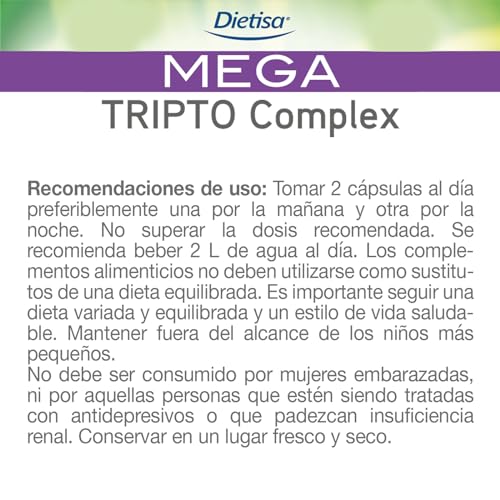 MEGA TRIPTO COMPLEX 60 Caps Paquete de 2 triptófano bienestar emocional 4