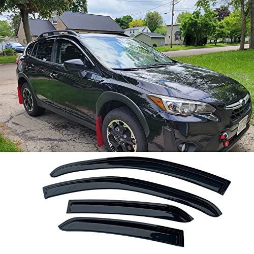 Puermto Sub26 Sunproof Waterproof Side Window Wind Deflector, 4Pcs Protective Replacements Rain Guards Set, Window Visor Fit For Subaru Crosstrek 2018 2019 2020 2021 2022 2023 Xv #TOP1
