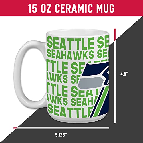 Image of Rico Industries NFL Football 15 oz White Ceramic Mug