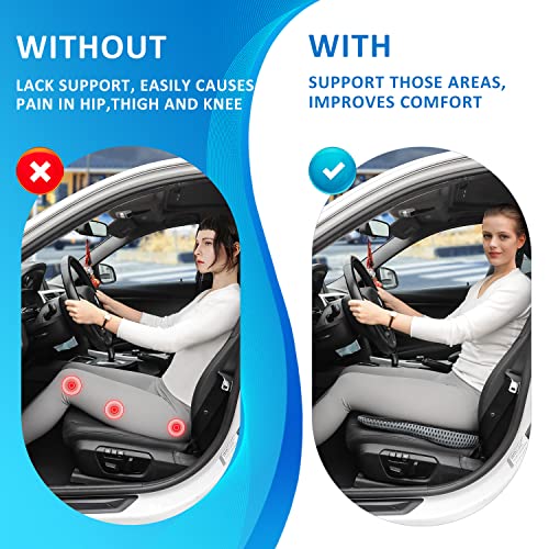 Dreamer Car Seat Cushion For Car Seat Driver - Memory Foam Office Chair Cushions With Larger Size To Add More Comfort - Wedge Driver Seat Cushion Improve Driving View- (Mesh Cover,Black) #TOP1