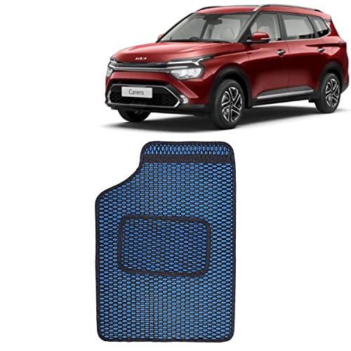 Image of Kingsway Dotted Design Car Floor Foot Mats Universal Fit for Kia Carens, Model Year : 2022 Onwards, Water and Dustproof, Color Blue, Set of 5 Pieces