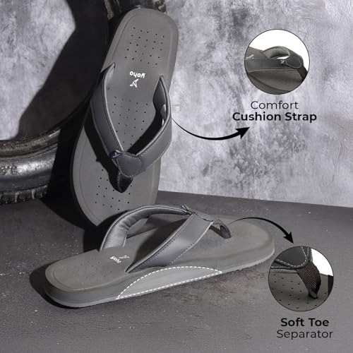 Image of YOHO ArchFlex orthopedic slippers for men | Arch support for pain relief | Soft, Anti-Skid, lightweight | comfortable padded straps flip flops for Everyday
