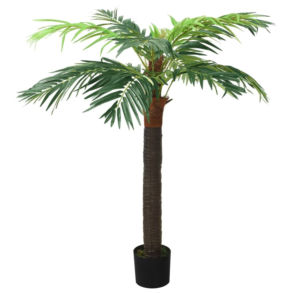 Palma fenice artificiale con vaso, 190 cm, verde, pianta artificiale con 12 foglie, pianta decorativa per soggiorno e ufficio, pianta da interni in legno massiccio e plastica