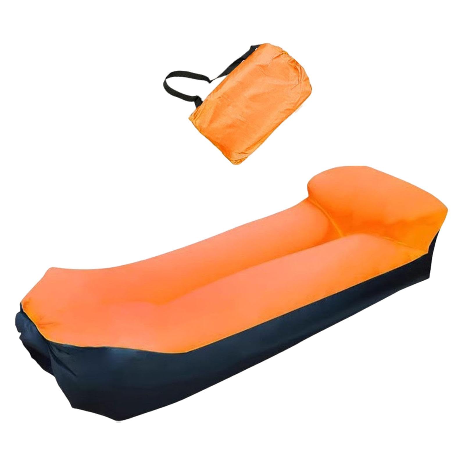 Inflatable Lounger Trendy Inflatable Chair for Adults & Kids Beach Traveling Orange Home & Garden | Furniture | Beds & Mattresses | Inflatable Mattresses Airbeds-image-37