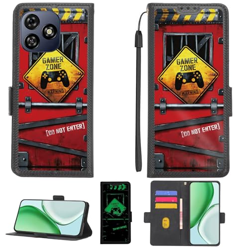 Aroepurt Case Compatible for Mobicel F52 Phone Case Flip Cover [with Tempered Glass Screen Protector][RFID Blocking][Luminous Effect] PTH-JGP