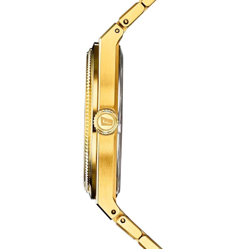 Festina Swiss Made Herrenuhr Analog aus Edelstahl 316l Goldfarben