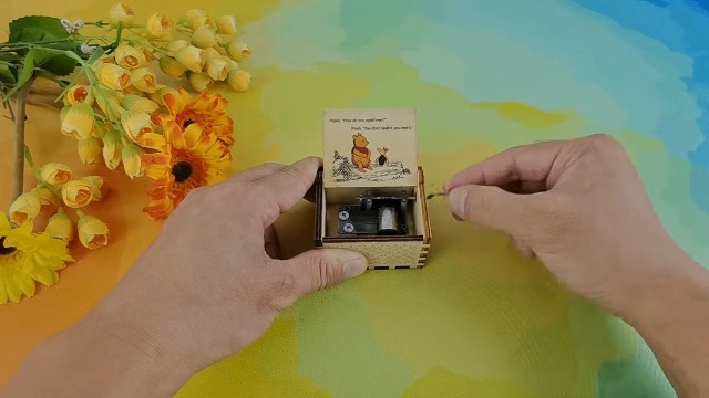 Amazon.com: Muzero Pooh Music Box Gift, Pooh Saying Wooden Music