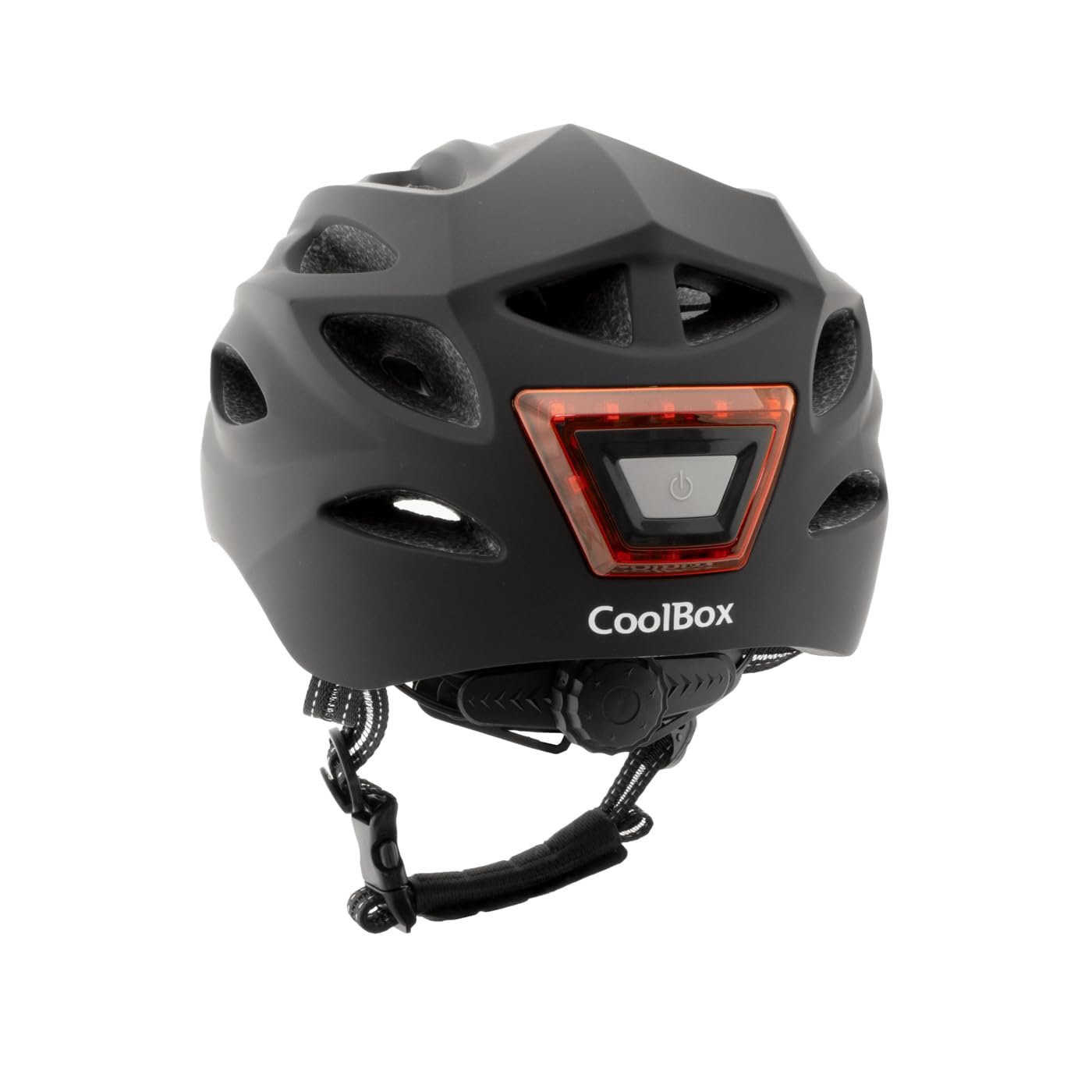 CoolBox M02 Casco para Patinete Eléctrico o Bicicleta Negro con Luz LED Frontal y Trasera. Ligero y Resistente con Espuma EPS y Cubierta de Policarbonato, Diseño Transpirable. Talla M