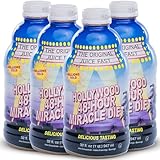 Hollywood diet - 48-Hour Miracle Fruit Juice Cleanse Diet 4-Pack, Detox Cleanse for Weight Loss & Rejuvenation, Food Replacement, Fast Acting Diet, Delicious & Tasty Formula, 32 Fl. Oz.