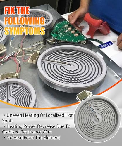 Image of WB30T10045 WPW10242957 Range Oven Radiant Surface Element Fits for GE Stove | 8 inch 2000 Watt Burner Replaces WB30T10132 WB30T10007 W10823708 WB30K5031 WP74007839 2152042812 223C7379P001