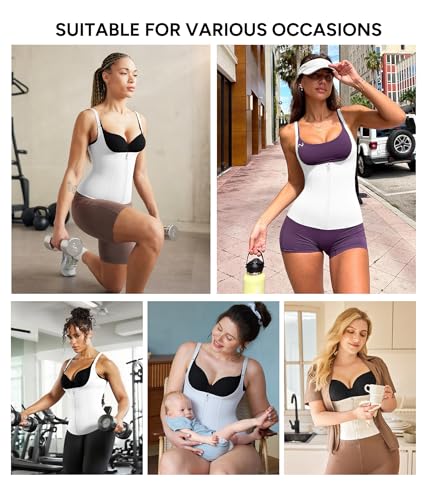Image of Nebility Waist Trainer for Women Corset Shapewear with Zipper Women's Waist Cincher Tank Top with Adjustable Straps