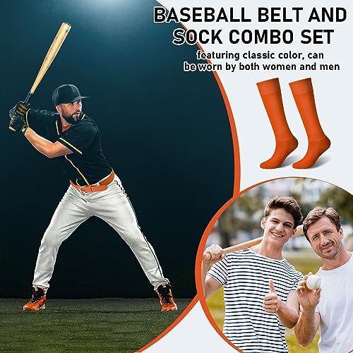 Image of Zhanmai Baseball Belt and Socks Combo, Adjustable Elastic Belt and Softball Socks, Multiple Sizes for Youth Boys Girls, Adult