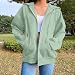 Sweatjacke Damen mit Kapuze Zipper Hoodie Oversize Jacke damen Übergangsjacke Leicht Pullover Y2K Outwear Kapuzenjacke College Sport Sweatshirt Jacke Trainingsjacke Kapuzenpullover für Frauen S-3XL
