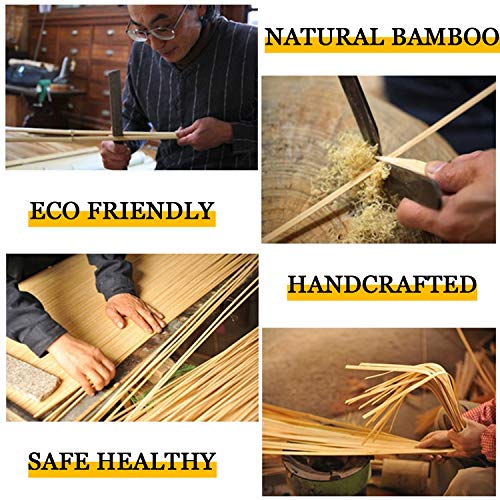 SkyTalent Woven Bamboo Pendant Light, Natural Simple Hand Weaved Pendant Light, Creative Farmhouse Hanging lamp Rattan Chandelier Pendant Light for Dining Room Bedroom - Image 9