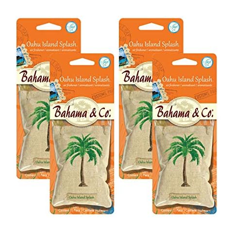 Bahama & Co. Oahu Island Splash Scented Pouch Air Freshener Provides Long Lasting Scent for Auto or Home, 4-Pack, 1-Count Cover