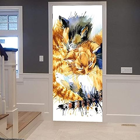 3D Cat Door Stickers for Kids Cover