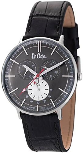 Amazon リークーパー Lee Cooper ロンドン発 ジーンズブランド メンズ マルチファンクション シルバーケース ブラック レザー Lc63 361 腕時計 並行輸入品 メンズ腕時計 腕時計 通販
