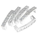 HDYD 8Pcs Square Acrylic Decorated 64MM Stainless Steel Door Cabinet Drawer Handle Pull