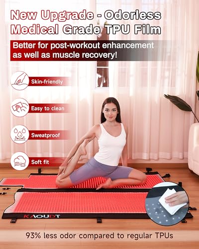2025 Medical-Grade TPU Red Light Therapy Mat for Full Body Pain Relief, FSA&HSA Eligible 73"x33" Dual Wavelength Infrared Red Light Blanket with 2570 LEDs for Home Use