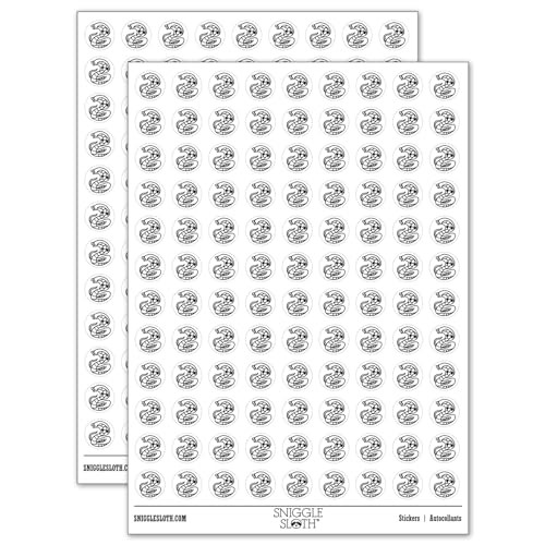 Coiled Cobra Snake 200+ Round Stickers - Matte Finish - 0.50" Size - White