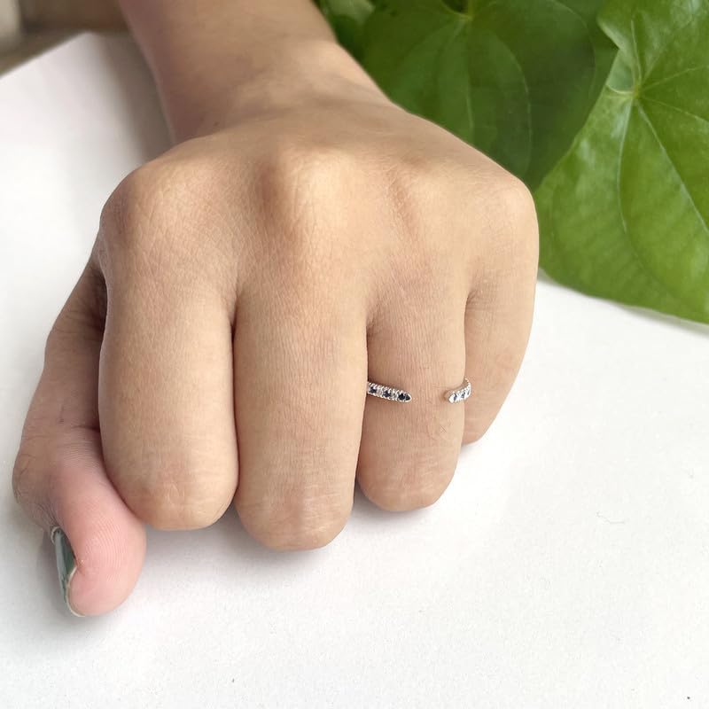 Blue Sapphire & White Diamond Open Wedding Band For Women, 14k Gold Finish Sapphire Wedding Band, Ladies Alternate Diamond Ring