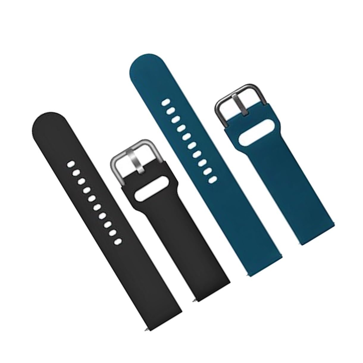 20mm Soft Silicone with Metal Buckle Strap Replacement Belt Band for Amazfit GTS, GTS 2, GTS 2e, GTS 2 Mini, GTS 3, GTS 4, GTS 4 Mini Smart Watch Strap (Pack Of 2)-image-32