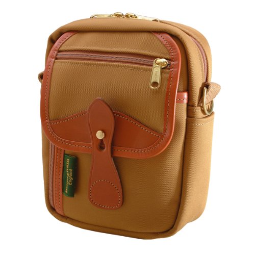 Billingham Compact Khaki Canvas Pouch with Tan Leather Trim