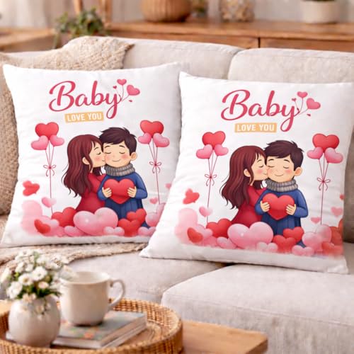 Image of Premium Throw Pillow Cushion | Romantic Love Gift for Wife, Husband, Girlfriend & Boyfriend | Anniversary, Birthday & Valentine's Day | 16x16 inch with Premium Filler - True Love