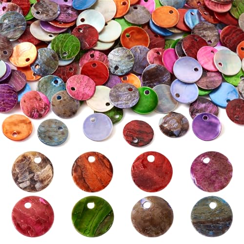 PandaHall - Abalorio de concha natural de agua dulce, colgante espaciador suelto para pulseras, collares, aretes, fabricación de joyas, Concha