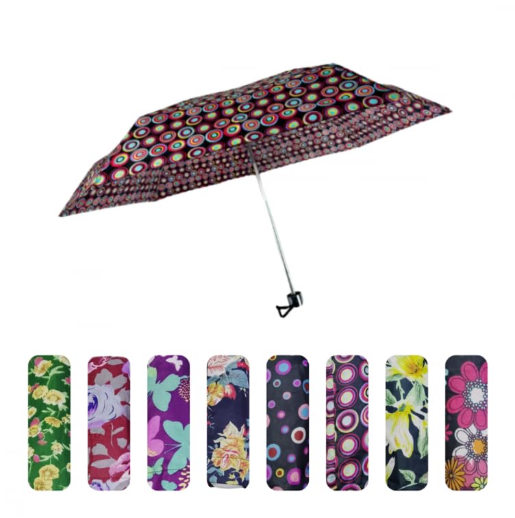 Sombrinha Guarda-Chuva Manual Estampado, 56cm, 90cm Diâmetro, Poliéster, Estampas Variadas